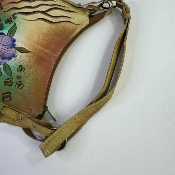 Great American Leatherworks Floral Buttery Leather Hobo Bag - Picture 7 of 8